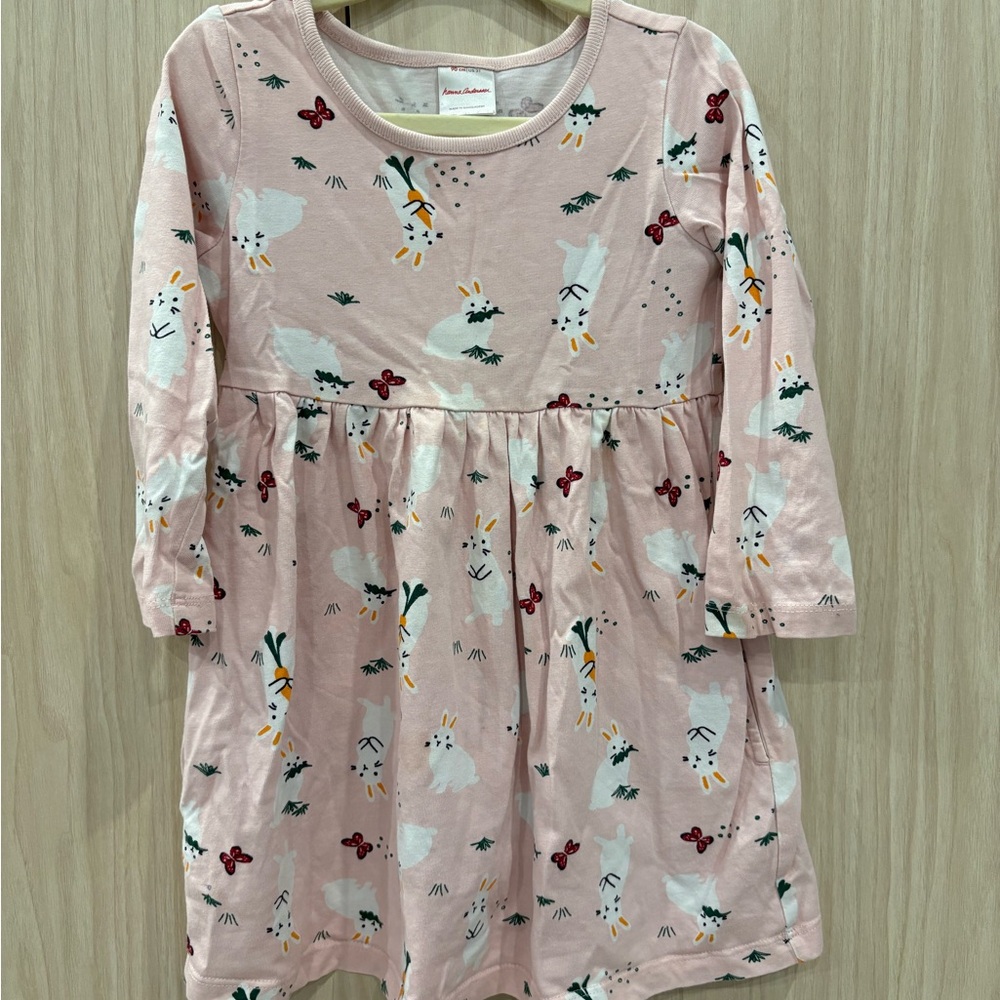 Hanna Andersson Dress with Bunny and Floral Print, 3T